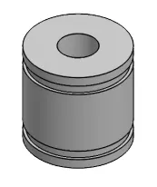 Buje en acetal con ranuras